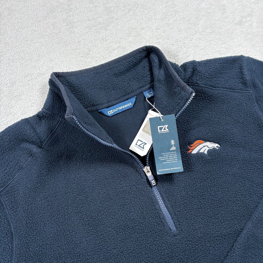 Cutter & Buck Cascade Eco Denver Broncos Football Jacket Men XL Navy Blue Sports